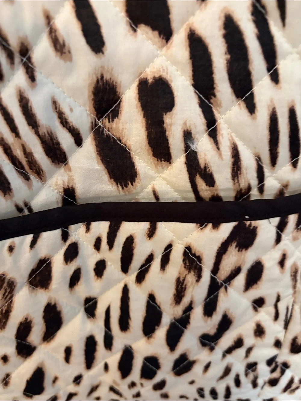 Sanctuary Cream and Black Animal-Print Quilted Blazer size large bnwt